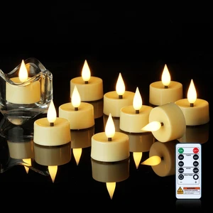 12Pcs Flameless Timer Remote 3D Black Wick Tealights Candles, Ivory | 400+Hour Flickering LED Votive Candles Battery Operated for Wedding Table, Halloween, Christmas, DIY Crafts, Night Lights 12Pcs Flameless Timer Remote 3D Black Wick Tealights Candles, Ivory | 400+Hour Flickering LED Votive Candles Battery Operated for Wedding Table, Halloween, Christmas, DIY Crafts, Night Lights