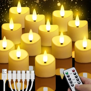 12Pcs Rechargeable Tea Lights with Remote and 24H Cycle Timer | Flameless LED Candle, Battery Operated Tea Lights for Votive, Weddings, Parties, Halloween, Christmas, Home decoration 12Pcs Rechargeable Tea Lights with Remote and 24H Cycle Timer | Flameless LED Candle, Battery Operated Tea Lights for Votive, Weddings, Parties, Halloween, Christmas, Home decoration