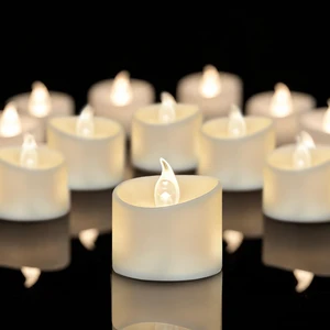 Tea Lights Candles, Flameless Candles Battery Operated Warm White, 24 Pack | Classic flickering effect, Size: 1.5" D X 1.5" H, Long-lasting battery powered (CR2032 Included) Tea Lights Candles, Flameless Candles Battery Operated Warm White, 24 Pack | Classic flickering effect, Size: 1.5" D X 1.5" H, Long-lasting battery powered (CR2032 Included)