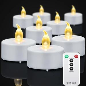 Tea Light Candles with Remote Control,24pack Flickering Flameless LED Candle,Long Lasting 400+Hours,Battery Operated with Timer for Home Decoration Seasonal &Festival Celebration WarmYellow Tea Light Candles with Remote Control,24pack Flickering Flameless LED Candle,Long Lasting 400+Hours,Battery Operated with Timer for Home Decoration Seasonal &Festival Celebration WarmYellow