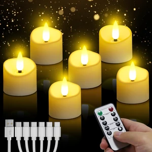 6Pcs Rechargeable Tea Lights with Remote and 24H Cycle Timer | Flameless LED Candle, Battery Operated Tea Lights for Votive, Weddings, Parties, Halloween, Christmas, Home decoration 6Pcs Rechargeable Tea Lights with Remote and 24H Cycle Timer | Flameless LED Candle, Battery Operated Tea Lights for Votive, Weddings, Parties, Halloween, Christmas, Home decoration