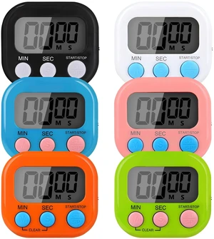 6 Pack Multi-Function Electronic Timer, Colorful Kitchen Timers Digital Magnetic, Countdown Timer, Big LCD Display Loud Alarm Kitchen Timers for Cooking, Bathing, Gym, Meeting, Classroom 6 Pack Multi-Function Electronic Timer, Colorful Kitchen Timers Digital Magnetic, Countdown Timer, Big LCD Display Loud Alarm Kitchen Timers for Cooking, Bathing, Gym, Meeting, Classroom