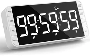 Large 7.8" Digital Timer with LED Display, Magnetic for Kitchen & Classroom | USB-C Rechargeable Timer with 99-Hour Count Up & Countdown, 3 Brightness Levels, 5 Alarm Sounds, 4 Volume Levels for Study Large 7.8" Digital Timer with LED Display, Magnetic for Kitchen & Classroom | USB-C Rechargeable Timer with 99-Hour Count Up & Countdown, 3 Brightness Levels, 5 Alarm Sounds, 4 Volume Levels for Study
