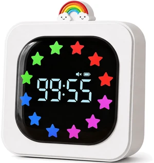 Digital Visual Timer for Kids, Rechargeable 99-Minute Countdown with 12-Star Rainbow LED Display, 9 Color Modes, Silent Mode & Pause, Timer for Classroom, Home & Kitchen Digital Visual Timer for Kids, Rechargeable 99-Minute Countdown with 12-Star Rainbow LED Display, 9 Color Modes, Silent Mode & Pause, Timer for Classroom, Home & Kitchen