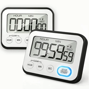 Digital Kitchen Timer Magnetic Loud Alarm, Large LCD Screen Silent/Beeping Multi-Function for Teachers Classroom Kids, Black 2PACK Digital Kitchen Timer Magnetic Loud Alarm, Large LCD Screen Silent/Beeping Multi-Function for Teachers Classroom Kids, Black 2PACK