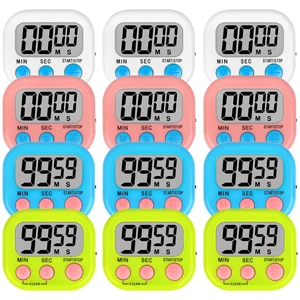 Digital Classroom Timers for Teachers Kids School Supplies Bulk with Magnetic Back 12 Pack, White Pink Blue Green Digital Classroom Timers for Teachers Kids School Supplies Bulk with Magnetic Back 12 Pack, White Pink Blue Green