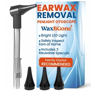 Stainless Steel LED Otoscope for Ear Inspection, 3X Magnification | Bright illumination and threefold zoom support clear at-home viewing, changeable specula, durable metal body, AAA operated Stainless Steel LED Otoscope for Ear Inspection, 3X Magnification | Bright illumination and threefold zoom support clear at-home viewing, changeable specula, durable metal body, AAA operated