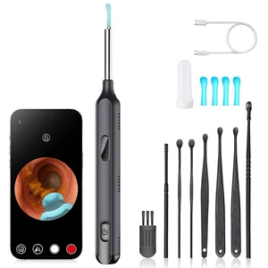 Children's and Adult Ear Wax Removal Earwax Removal kit, Earwax Spoon, Digging and Tweezers, LED Light and Magnifying Glass, IPX5 Waterproof, with 8 earplug Sets +4 Soft Silicone Ear Spoons (Black) Children's and Adult Ear Wax Removal Earwax Removal kit, Earwax Spoon, Digging and Tweezers, LED Light and Magnifying Glass, IPX5 Waterproof, with 8 earplug Sets +4 Soft Silicone Ear Spoons (Black)