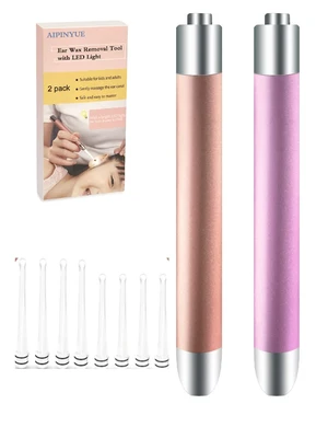Ear PickEar Wax Removal ToolLED Lights Ear Cleaning KitUpdated VersionNon-SlipSoft Safety Spoon HeadReplaceable and Easy to CleanSafe Material Ear PickEar Wax Removal ToolLED Lights Ear Cleaning KitUpdated VersionNon-SlipSoft Safety Spoon HeadReplaceable and Easy to CleanSafe Material