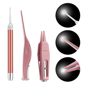 Ear Wax Removal Tools, Ear Pick Cleaner Kit with LED Light, Storage Box, Earwax Spoon Digger/Tweezers & Nose Cleaning Tweezers Clip, Ear Nose Health Care Cleaning Tools for Baby Kids Children Adults Ear Wax Removal Tools, Ear Pick Cleaner Kit with LED Light, Storage Box, Earwax Spoon Digger/Tweezers & Nose Cleaning Tweezers Clip, Ear Nose Health Care Cleaning Tools for Baby Kids Children Adults