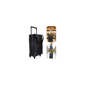 Rolling Shopping Bag, Small Shopping Cart with Wheels,Collapsible Portable Waterproof Tote for Market & Grocery RunsGift for Women & Seniors(Black) Rolling Shopping Bag, Small Shopping Cart with Wheels,Collapsible Portable Waterproof Tote for Market & Grocery RunsGift for Women & Seniors(Black)
