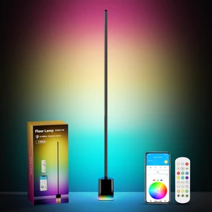 Smart Floor Lamp, LED Corner Light Compatible with Alexa and Google Home, RGBW Lamp with APP and Remote Control, Music Sync, Modern Floor Lamp for Living Room, Bedroom Smart Floor Lamp, LED Corner Light Compatible with Alexa and Google Home, RGBW Lamp with APP and Remote Control, Music Sync, Modern Floor Lamp for Living Room, Bedroom
