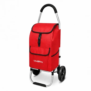 Ultra-Lightweight Red Foldable Shopping Cart for Groceries Large 42L Capacity Rubber Wheels, Removable Insulated Bag Liner, Durable Aluminum Frame, Multi-Function Personal Hand Truck Ultra-Lightweight Red Foldable Shopping Cart for Groceries Large 42L Capacity Rubber Wheels, Removable Insulated Bag Liner, Durable Aluminum Frame, Multi-Function Personal Hand Truck