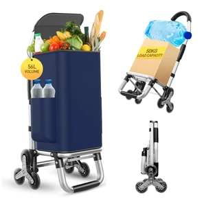 Heavy Duty 3 in 1 Shopping Cart, Foldable Hand Truck with 6 Wheels | 110 lbs Grocery Cart, Portable Utility Dolly, Waterproof Bag for Moving, Camping Heavy Duty 3 in 1 Shopping Cart, Foldable Hand Truck with 6 Wheels | 110 lbs Grocery Cart, Portable Utility Dolly, Waterproof Bag for Moving, Camping