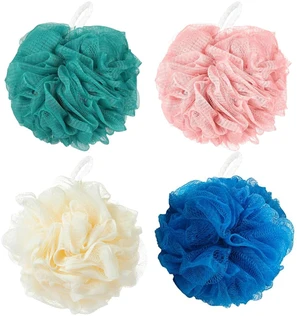 Loofah Shower Sponge Bath Sponge Mesh Back and Body Scrubber, 50g Soft Foam, Exfoliating Cleansing Soothing, 4 Colors Loofah Shower Sponge Bath Sponge Mesh Back and Body Scrubber, 50g Soft Foam, Exfoliating Cleansing Soothing, 4 Colors