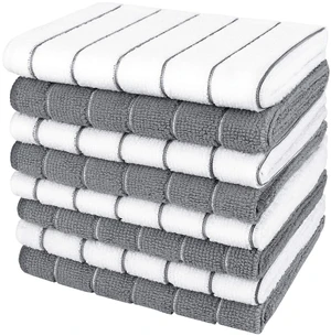 AIDEA Kitchen Towels 8-Pack Gray 30.48cm x 30.48cm AIDEA Kitchen Towels 8-Pack Gray 30.48cm x 30.48cm
