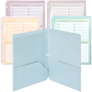 Mr. Pen 3-Hole Plastic Folder with 2 Pockets, Clear Front Pocket, 5-Pack Mr. Pen 3-Hole Plastic Folder with 2 Pockets, Clear Front Pocket, 5-Pack