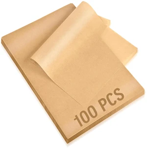 Kovpnor 100Pcs Unbleached Parchment Paper Sheets, 9x13 Inch, Precut Non-Stick Quarter Size, for Baking, Grilling, Air Fryer, Steaming - Bread, Cakes, Cookies Kovpnor 100Pcs Unbleached Parchment Paper Sheets, 9x13 Inch, Precut Non-Stick Quarter Size, for Baking, Grilling, Air Fryer, Steaming - Bread, Cakes, Cookies