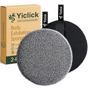 Yiclick Exfoliating Body Scrubber (2 Pack) with Handle, Body Exfoliating Sponge for Shower Bath, Loofah for Dead Skin Removal, for Men Women Yiclick Exfoliating Body Scrubber (2 Pack) with Handle, Body Exfoliating Sponge for Shower Bath, Loofah for Dead Skin Removal, for Men Women