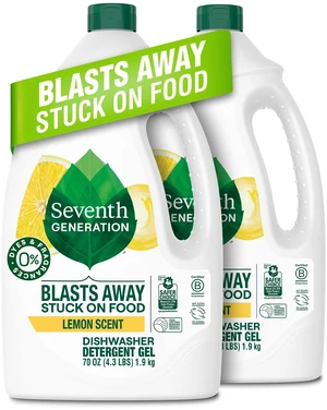 Seventh Generation Dishwasher Detergent Gel, Lemon Scent, 2 Pack, 70 oz Seventh Generation Dishwasher Detergent Gel, Lemon Scent, 2 Pack, 70 oz
