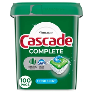 Cascade Complete Dishwasher Detergent Pods, Fresh, 100 Count (Packaging May Vary) Cascade Complete Dishwasher Detergent Pods, Fresh, 100 Count (Packaging May Vary)