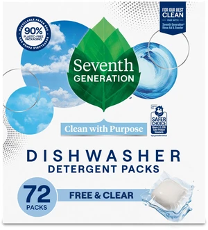 Seventh Generation Free & Clear Dishwasher Detergent Packs, 72Count Seventh Generation Free & Clear Dishwasher Detergent Packs, 72Count