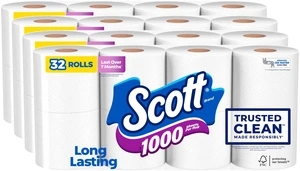 Scott 1000 Trusted Clean Toilet Paper, 32 Rolls, 1000 Sheets per Roll Scott 1000 Trusted Clean Toilet Paper, 32 Rolls, 1000 Sheets per Roll
