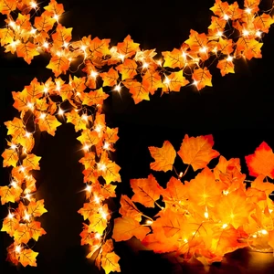 2-Pack 40 LED 16.4ft Lighted Fall Garland Autumn String Lights 2-Pack 40 LED 16.4ft Lighted Fall Garland Autumn String Lights