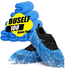 Buself Disposable Non-Slip Shoe Covers, 50 Pairs (100 Pcs), Waterproof & Recyclable, Fits Men's 11 / Women's 13 US, for Indoor Use Buself Disposable Non-Slip Shoe Covers, 50 Pairs (100 Pcs), Waterproof & Recyclable, Fits Men's 11 / Women's 13 US, for Indoor Use