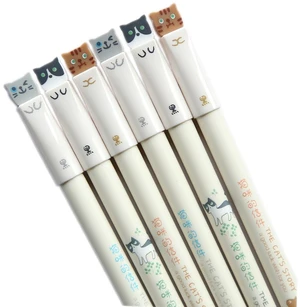Colorful Cats Design 0.38mm Gel Pens, Black Ink, 6-Pack Colorful Cats Design 0.38mm Gel Pens, Black Ink, 6-Pack