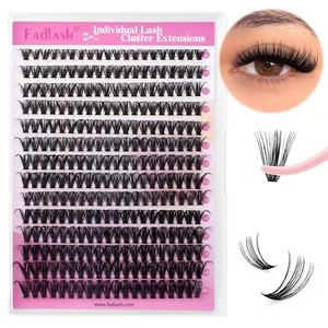 FADLASH DIY Lash Clusters 280PCS D Curl 8-16mm 40D-0.07-D Individual Eyelash Extensions Natural Soft Band Wispy Volume for Beginners at Home FADLASH DIY Lash Clusters 280PCS D Curl 8-16mm 40D-0.07-D Individual Eyelash Extensions Natural Soft Band Wispy Volume for Beginners at Home