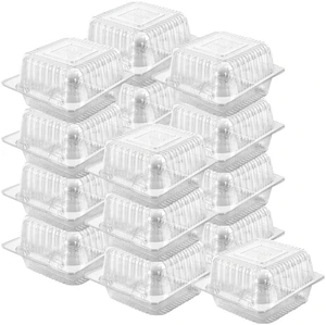 50 Count Clear Plastic Hinged Clamshell Takeout Containers 50 Count Clear Plastic Hinged Clamshell Takeout Containers