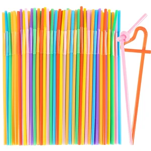 MAQIHAN 100PCS Plastic Straws Disposable- Colorful Flexible Bendy Straws MAQIHAN 100PCS Plastic Straws Disposable- Colorful Flexible Bendy Straws