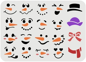 FINGERINSPIRE Snowman Face Stencil 11.7x8.3 inch Snow Man Stencil Plastic Snowman Smile Face Hat Bow Scarf Pattern Template DIY Home Christmas Decor Stencils for Painting on Wood Floor Wall FINGERINSPIRE Snowman Face Stencil 11.7x8.3 inch Snow Man Stencil Plastic Snowman Smile Face Hat Bow Scarf Pattern Template DIY Home Christmas Decor Stencils for Painting on Wood Floor Wall