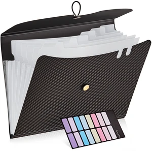 JARLINK 7 Pockets Expanding File Folder, A4 Accordion folders, Black JARLINK 7 Pockets Expanding File Folder, A4 Accordion folders, Black