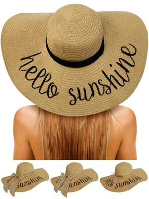 Sun Hats for Women, Summer Beach Straw Wide Brim Bucket Hat Sun Hats for Women, Summer Beach Straw Wide Brim Bucket Hat