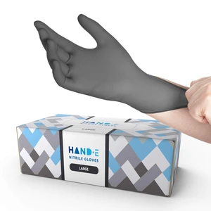 Hand-E Touch Disposable Grey Nitrile Gloves, Latex Free, 50 and 200 Count, Medical Gloves Hand-E Touch Disposable Grey Nitrile Gloves, Latex Free, 50 and 200 Count, Medical Gloves