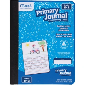 Mead Primary Journal Creative Story Tablet Composition Notebook 10297, 7.5" x 9.75", Grades K-2, 100 Sheets, Color Selected Mead Primary Journal Creative Story Tablet Composition Notebook 10297, 7.5" x 9.75", Grades K-2, 100 Sheets, Color Selected