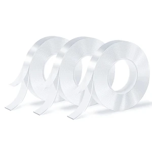 Nano Double Sided Tape 3 Rolls, Transparent Traceless Adhesive Tape, Removable Washable Reusable, 9.85ft per Roll, for Carpets Photo Walls Nano Double Sided Tape 3 Rolls, Transparent Traceless Adhesive Tape, Removable Washable Reusable, 9.85ft per Roll, for Carpets Photo Walls