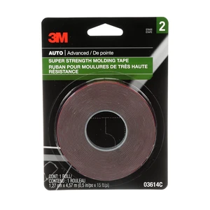 3M 03614 Super-Strength Molding Tape, 1/2in x 15ft, High Strength Double-Sided Adhesive, Permanently Attaches Side Moldings, Trim and Emblems to Interior and Exterior of 3M 03614 Super-Strength Molding Tape, 1/2in x 15ft, High Strength Double-Sided Adhesive, Permanently Attaches Side Moldings, Trim and Emblems to Interior and Exterior of