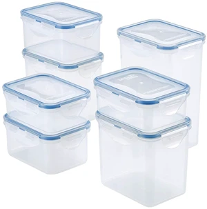 LOCK & LOCK Easy Essentials 14-Piece Food Storage Containers with Lids, Tall Rectangle, Clear, BPA Free LOCK & LOCK Easy Essentials 14-Piece Food Storage Containers with Lids, Tall Rectangle, Clear, BPA Free