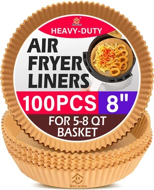 Disposable 8 Inch Round Paper Air Fryer Liners for 5-8 QT Air Fryers Disposable 8 Inch Round Paper Air Fryer Liners for 5-8 QT Air Fryers