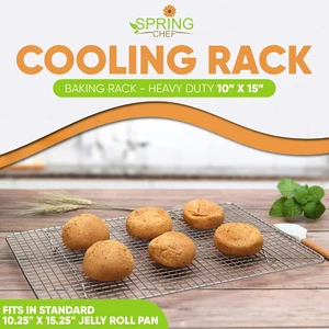 Spring Chef 10" x 15" Stainless Steel Cooling Rack for Cooking & Baking Spring Chef 10" x 15" Stainless Steel Cooling Rack for Cooking & Baking