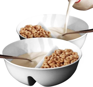 2 Pack - Just Crunch Anti-Soggy Cereal Bowl - Keeps Cereal Fresh & Crunchy | BPA Free | Microwave Safe | Ice Cream & Topping, Yogurt & Berries, Fries & Ketchup and More White 2 Pack - Just Crunch Anti-Soggy Cereal Bowl - Keeps Cereal Fresh & Crunchy | BPA Free | Microwave Safe | Ice Cream & Topping, Yogurt & Berries, Fries & Ketchup and More White