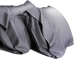WishSmile Cooling Queen Pillowcases Set of 2 Breathable Cool Silky Soft Rayon Derived from Bamboo Fabric, Moisture Wicking for Hot Sleepers, Hair and Skin Friendly, Dark Grey, 2 Pack, 20x30IN WishSmile Cooling Queen Pillowcases Set of 2 Breathable Cool Silky Soft Rayon Derived from Bamboo Fabric, Moisture Wicking for Hot Sleepers, Hair and Skin Friendly, Dark Grey, 2 Pack, 20x30IN