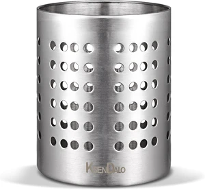 KSENDALO SUS304 Small Stainless Steel Utensil Holder for Countertop, Silver KSENDALO SUS304 Small Stainless Steel Utensil Holder for Countertop, Silver