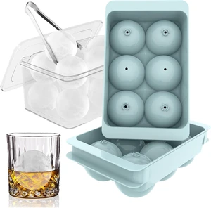WIBIMEN 1.9-Inch Large Ice Cube Molds, 2-Pack Round Ice Ball Molds WIBIMEN 1.9-Inch Large Ice Cube Molds, 2-Pack Round Ice Ball Molds