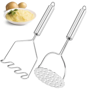 2 Pcs Potato Smasher, Mashed Potato Masher, Stainless Steel Masher Kitchen Tool for Avocado, Bean, Fruit, Vegetables, Food 2 Pcs Potato Smasher, Mashed Potato Masher, Stainless Steel Masher Kitchen Tool for Avocado, Bean, Fruit, Vegetables, Food