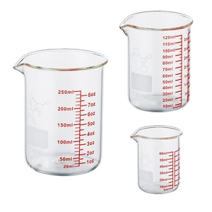 Ackers Mini Glass Measuring Beaker Set, Borosilicate, 2oz 4oz 8oz Measuring Cups Ackers Mini Glass Measuring Beaker Set, Borosilicate, 2oz 4oz 8oz Measuring Cups