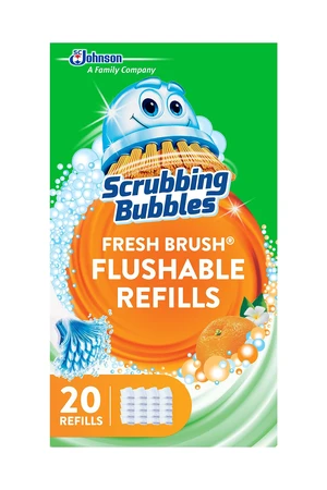 Scrubbing Bubbles Flushable Toilet Wand Refills, Fresh Brush Toilet Cleaner Refill Pads, Cleans Limescale & Fights Odors, Citrus Scent, 20 Count, Pack of 1 Scrubbing Bubbles Flushable Toilet Wand Refills, Fresh Brush Toilet Cleaner Refill Pads, Cleans Limescale & Fights Odors, Citrus Scent, 20 Count, Pack of 1